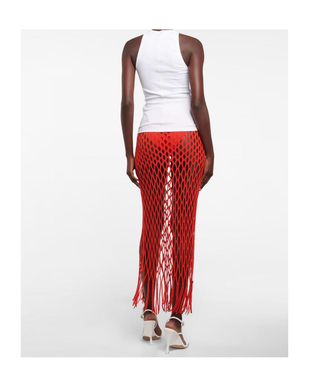 Dion Lee White Drawstring Ruched Cotton Jersey Top