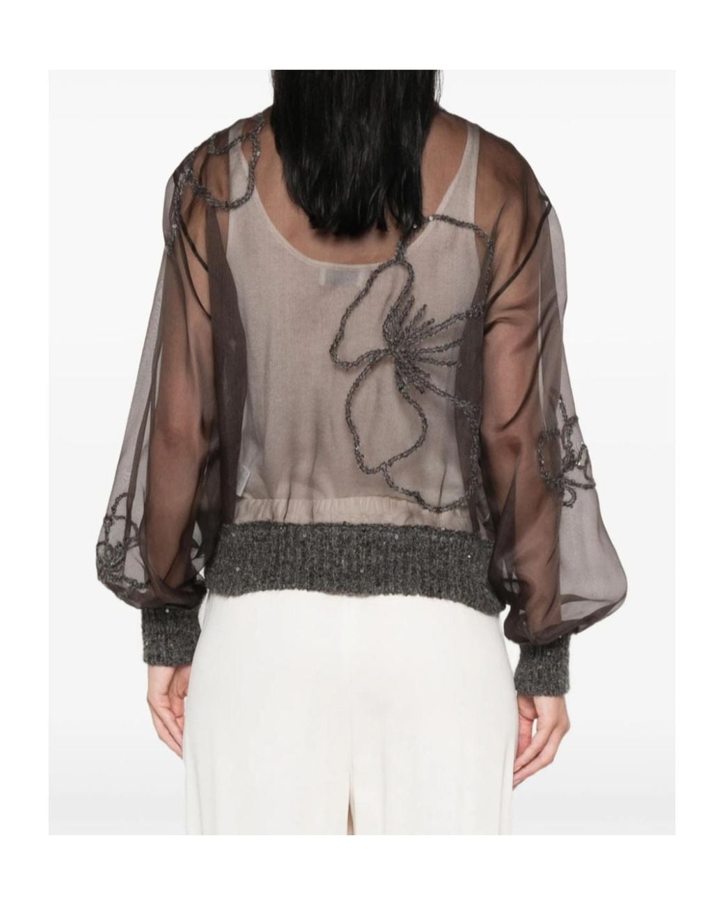 Panicale Brown Long-Sleeved Cardigan