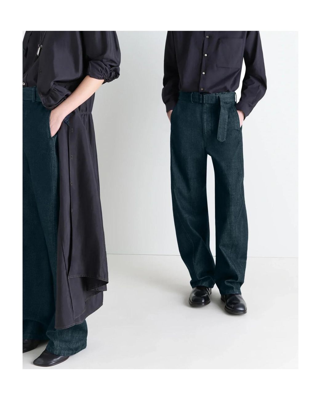 Lemaire Blue Belted Twisted Jeans for men