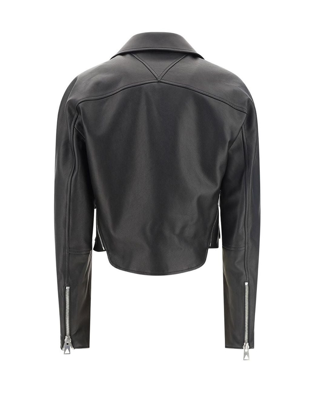 Bottega Veneta Black Logo Locomotive Leather Jacket