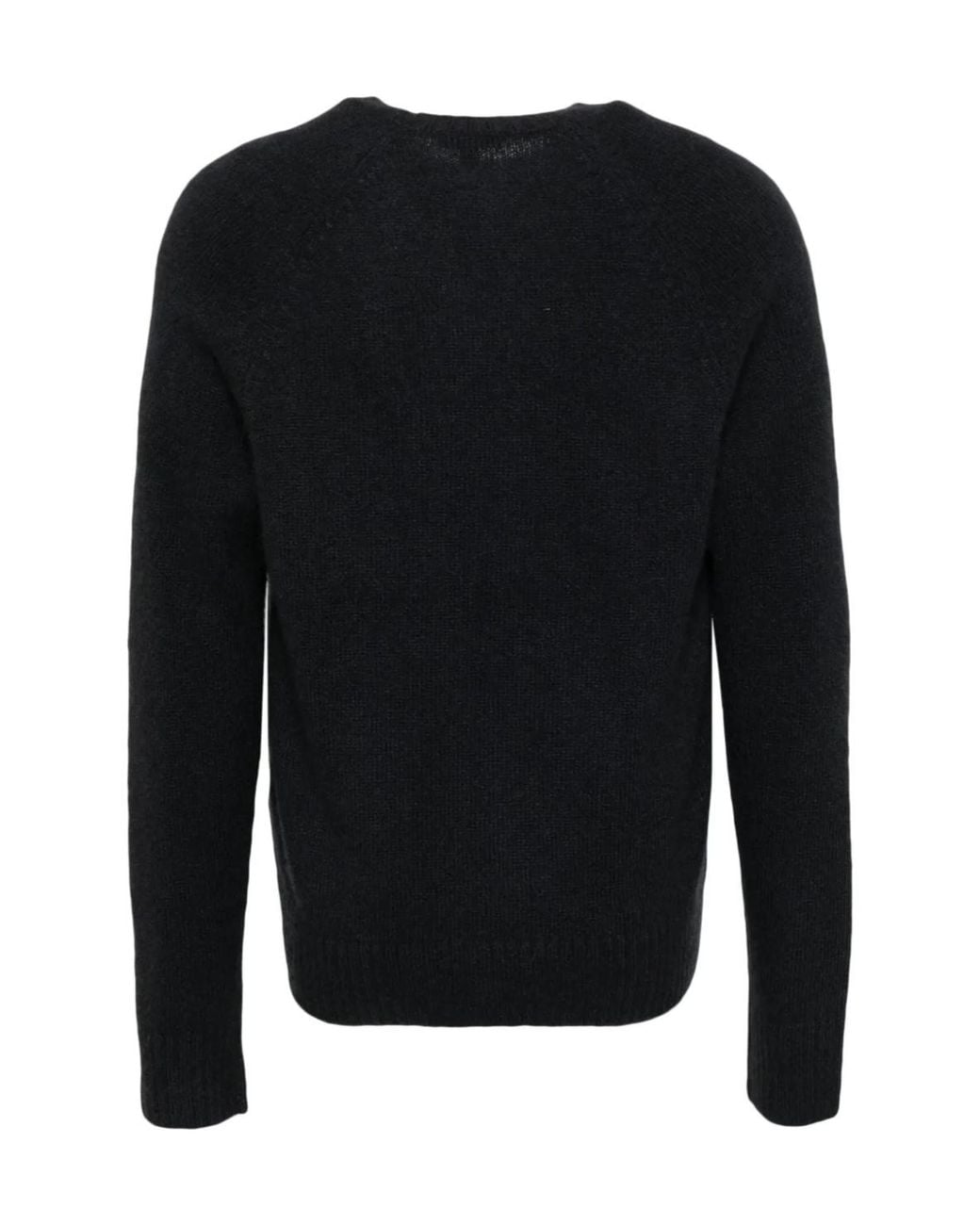 James Perse Black Lightweight Textured Cashmere Crew for men