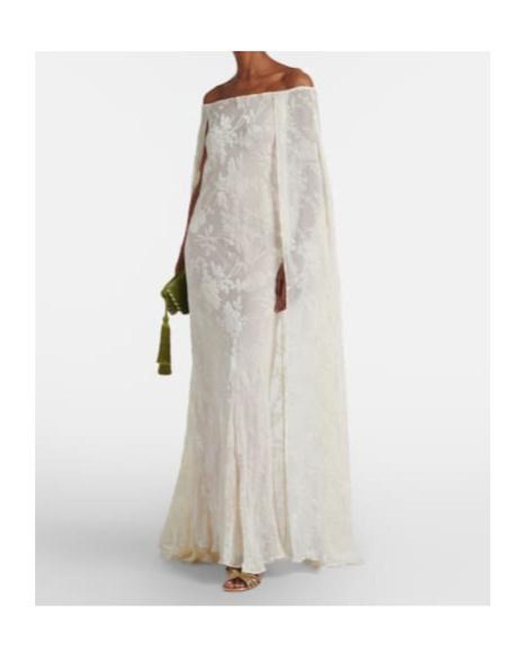Rodarte White Floral Satin Jacquard Maxi Skirt