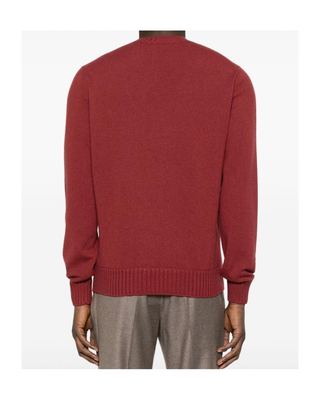 Gran Sasso Red Crewneck Knitted Jumper for men