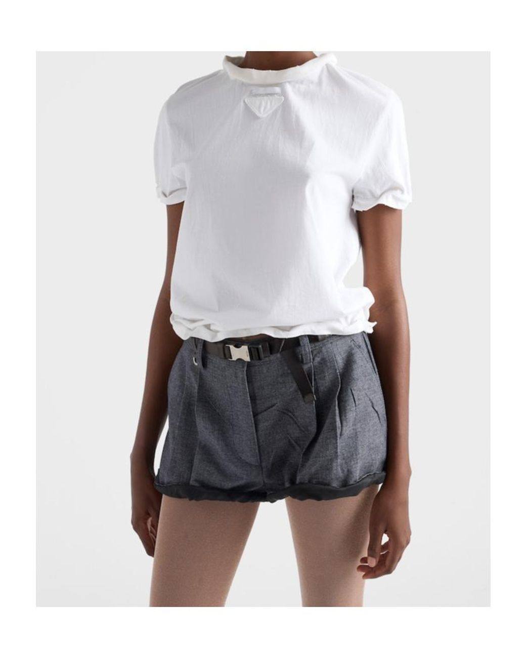 Prada White Short Sleeved Crewneck T-Shirt