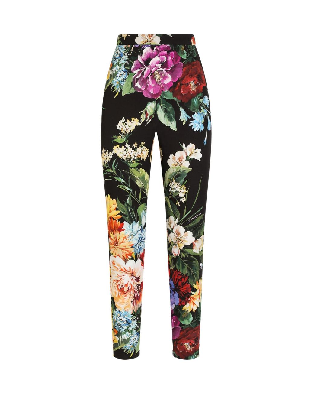 Dolce & Gabbana Red Floral-Print Leggings