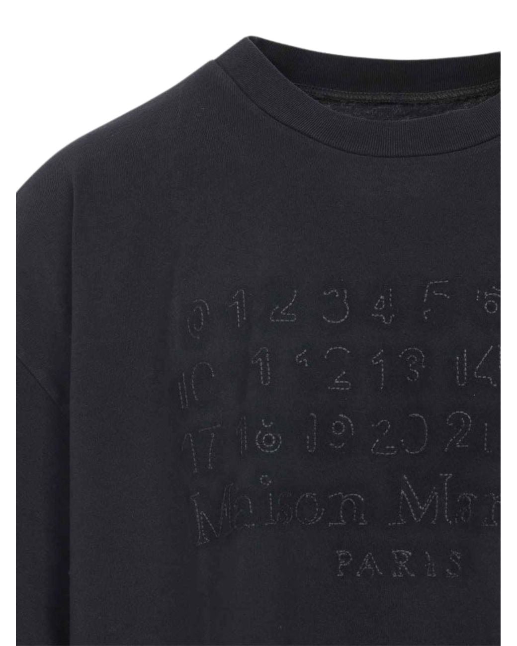 Maison Margiela Black Numbers-Motif Crewneck T-Shirt for men