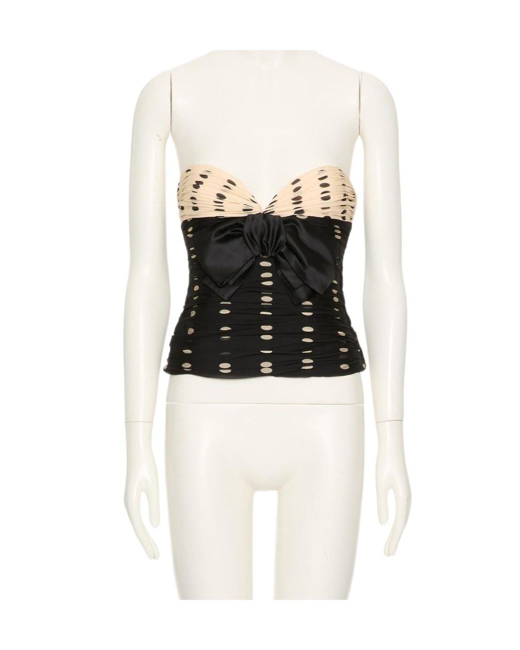 Valentino White Bow Detailed Strapless Top