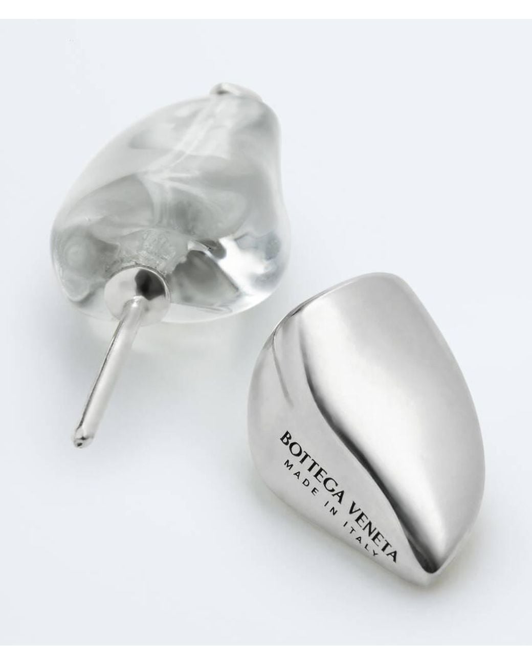 Bottega Veneta White Prisma Stud Earrings