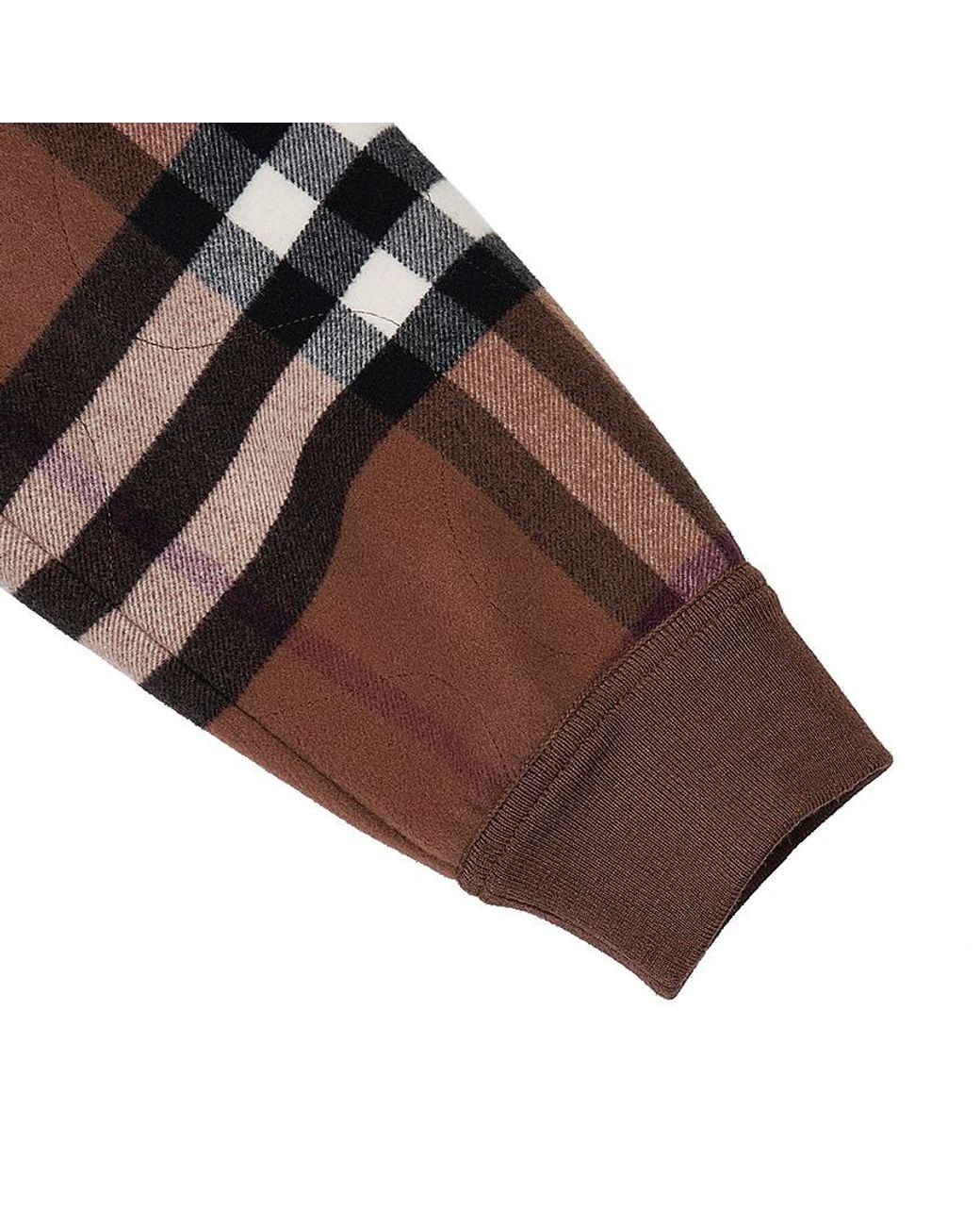 Burberry Brown Check-Pattern Wool Bomber Jacket for men