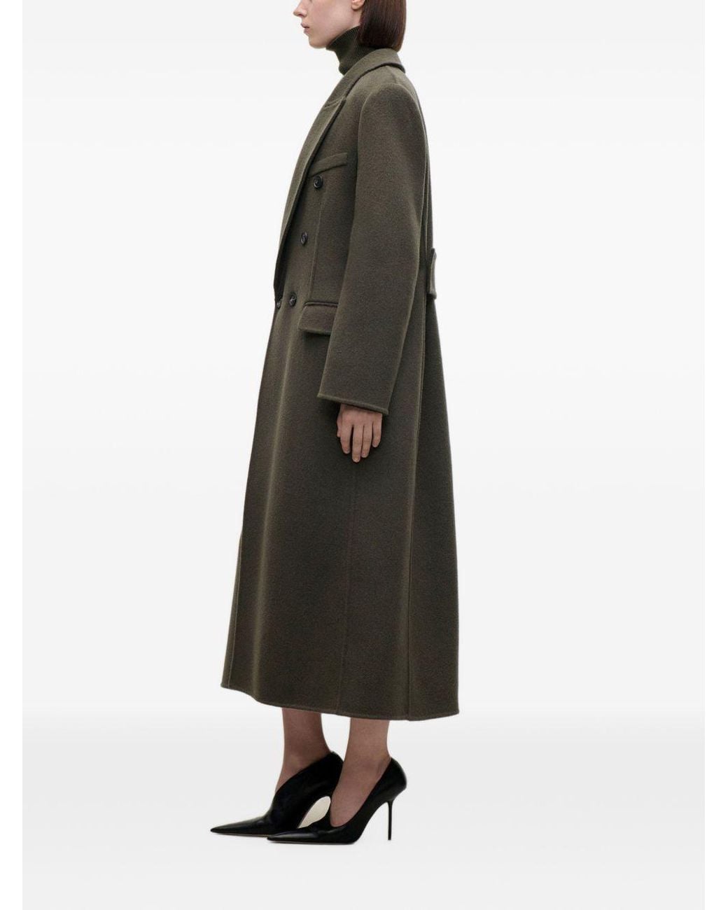 Victoria Beckham Black Catriona Double-Breasted Coat