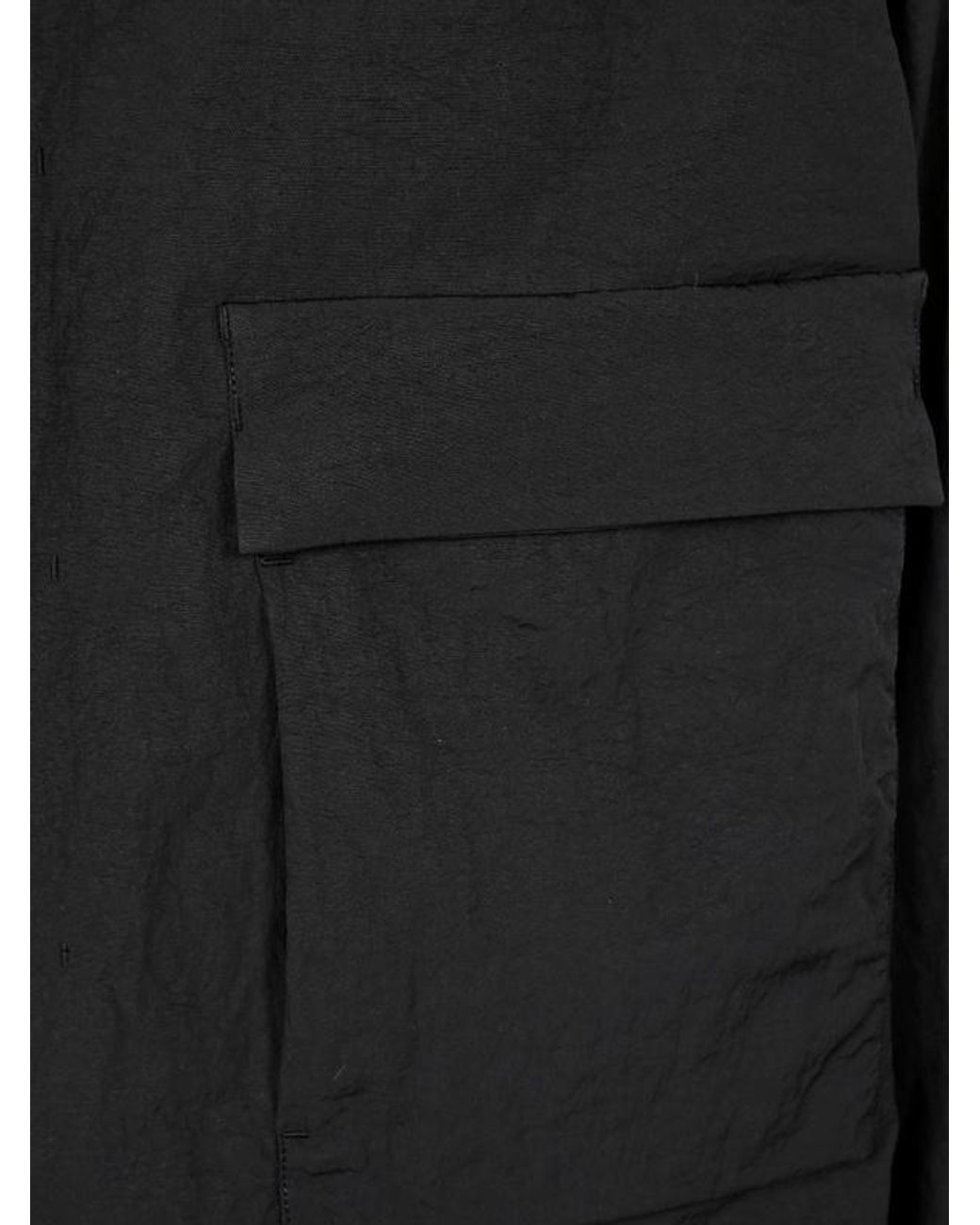 Herno Black Tech-Crinkle Laminar Shacket for men