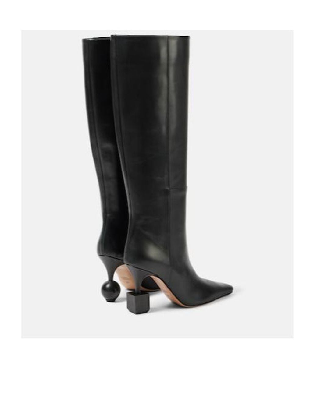 Jacquemus Black The Bisou Leather Knee-High Boots