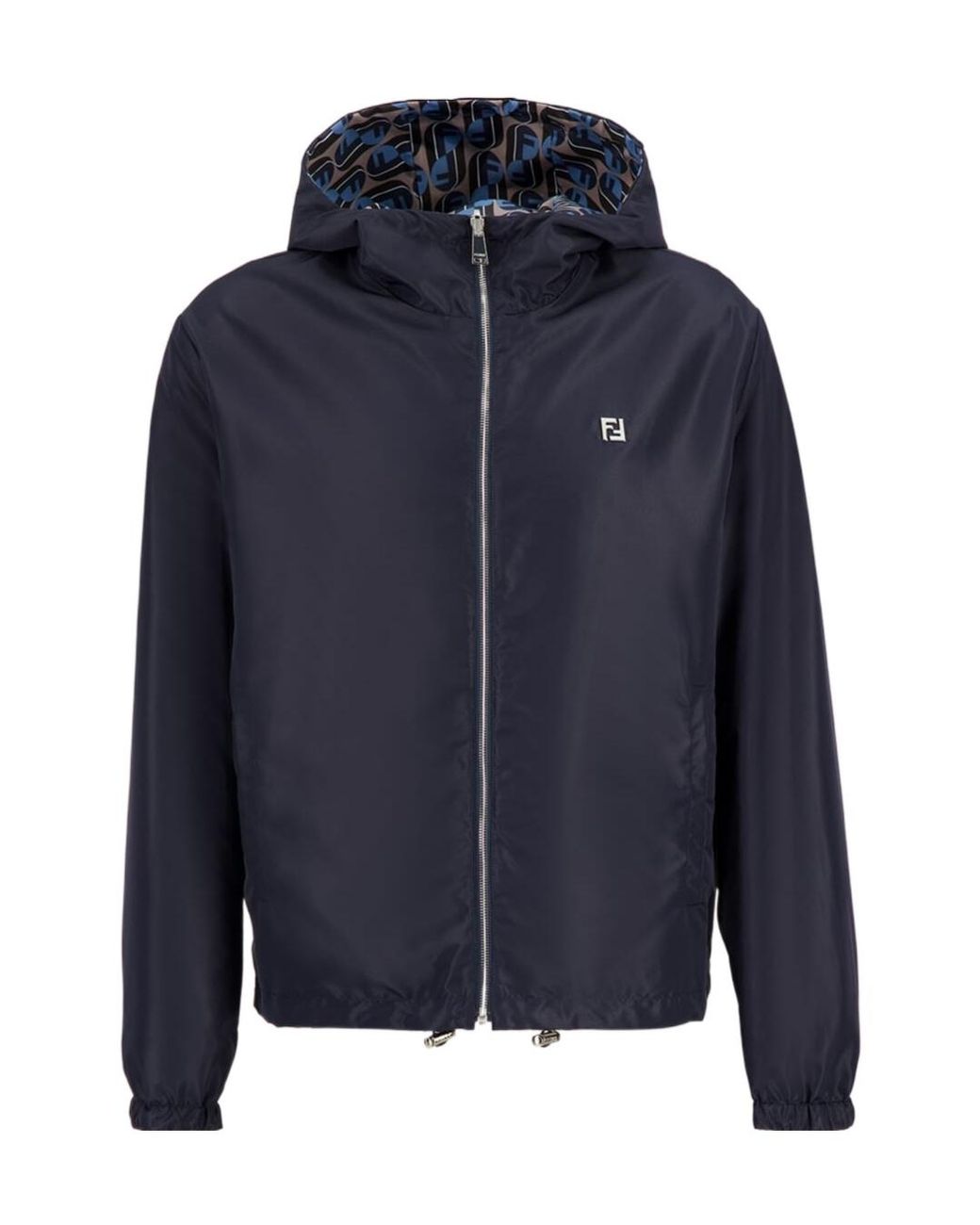 Fendi Blue Ff Appliqué Reversible Blouson for men