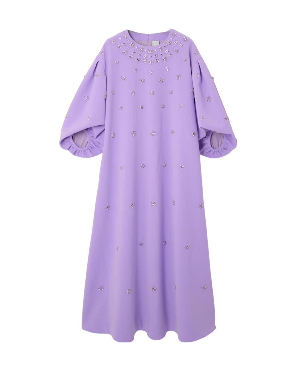 Huishan Zhang Purple Embellished Recycled Crepe Gown