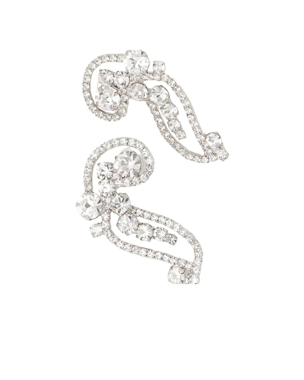 Jennifer Behr White Tone Crystal Earrings