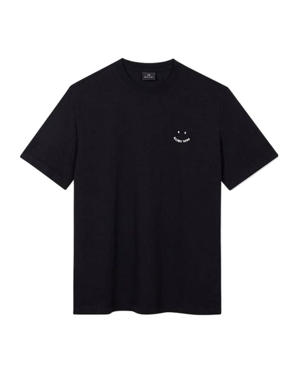 Paul Smith Black Ps Paul Smith Embroidered Happy T-Shirt for men