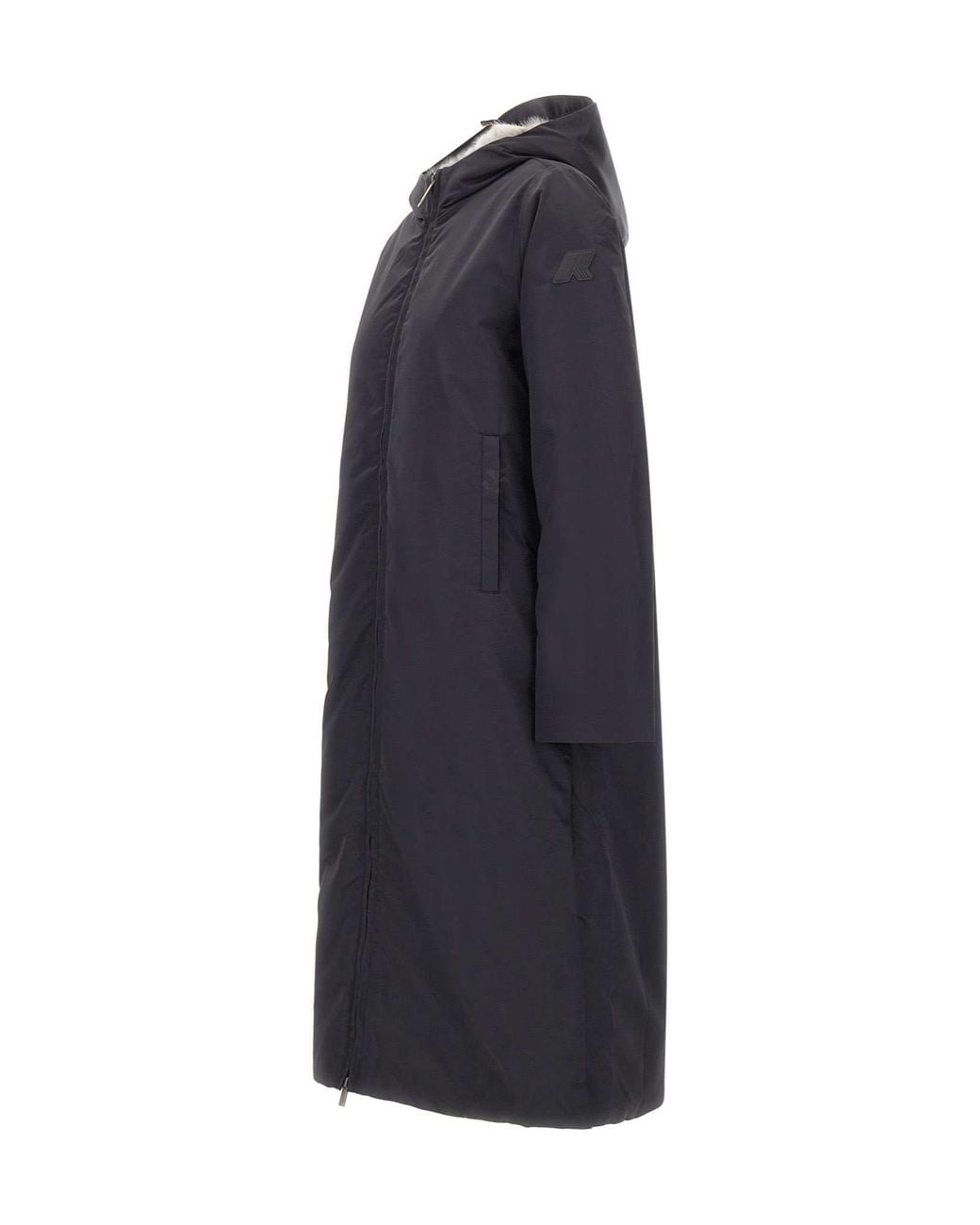 K-Way Blue Long Hooded Parka Coat