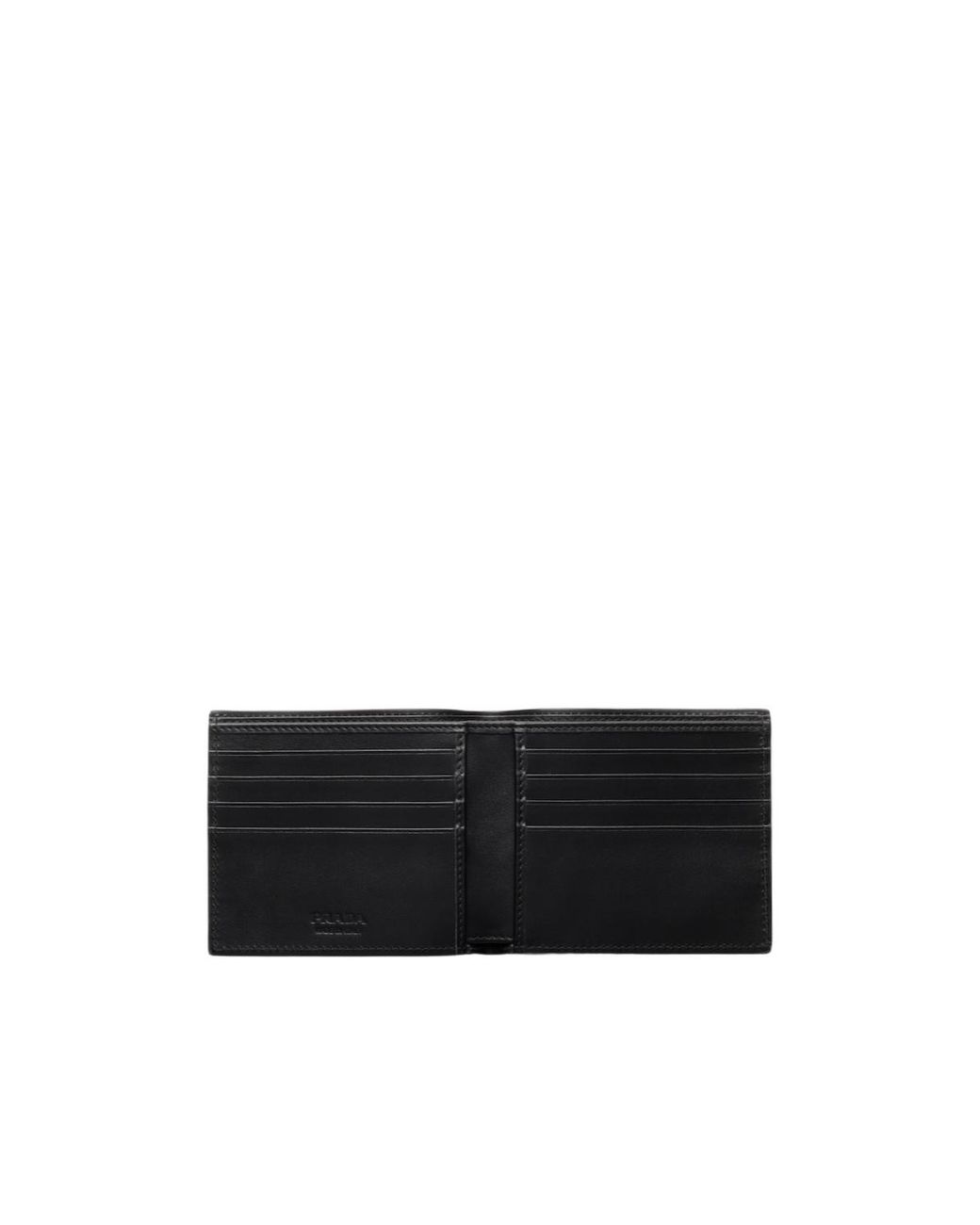 Prada Black Logo Plaque Bifold Wallet for men
