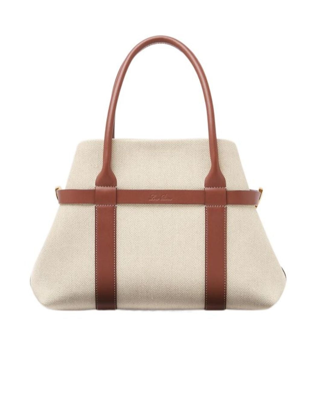 Loro Piana Natural Logo Embossed Shopping Bag
