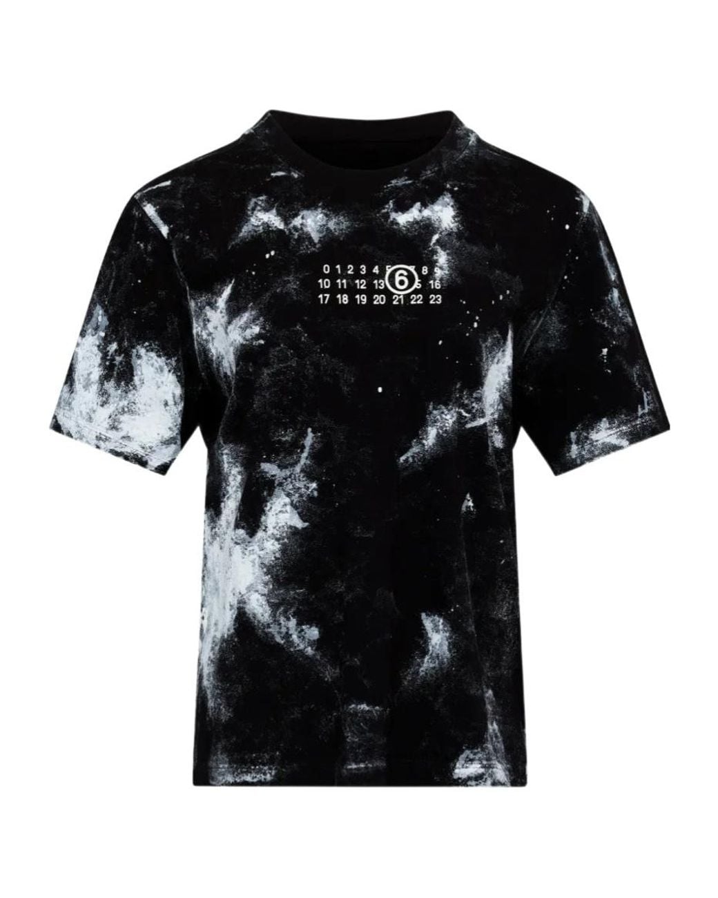MM6 by Maison Margiela Black Logo Printed T-Shirt