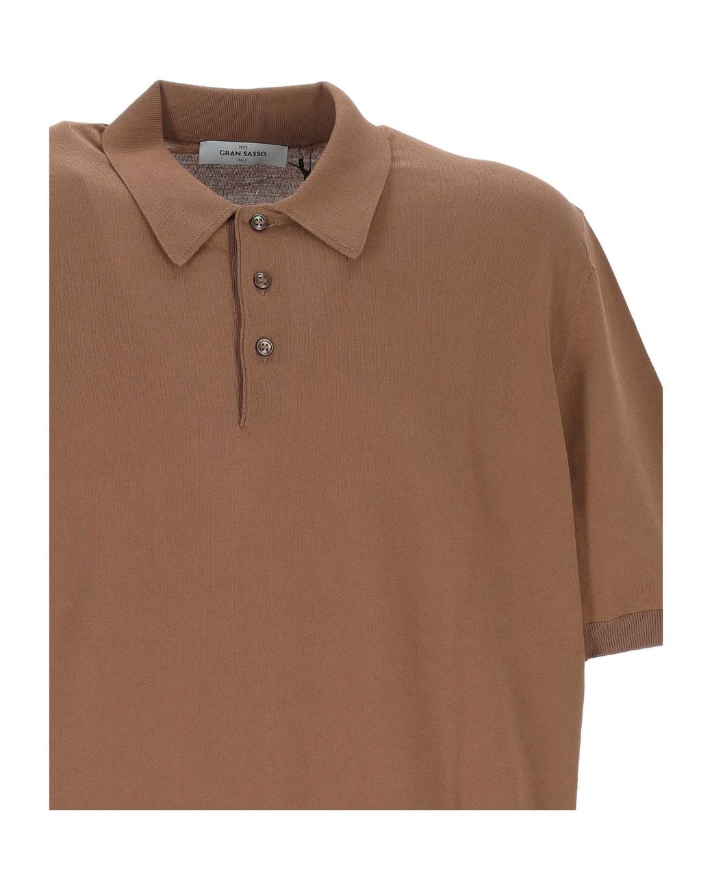 Gran Sasso Brown Short-Sleeved Polo Shirt for men