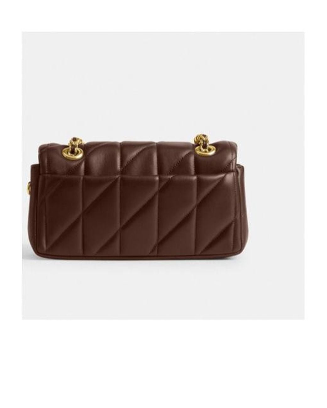 COACH Brown Tabby 20 Logo Plaque Quilted Shoulder Bag