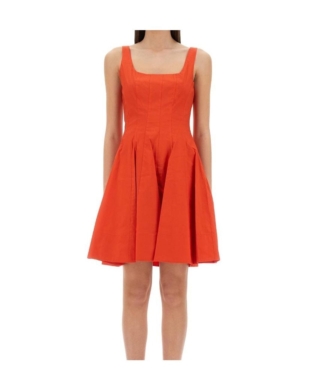 Staud Red Wells Sleeveless Mini Dress