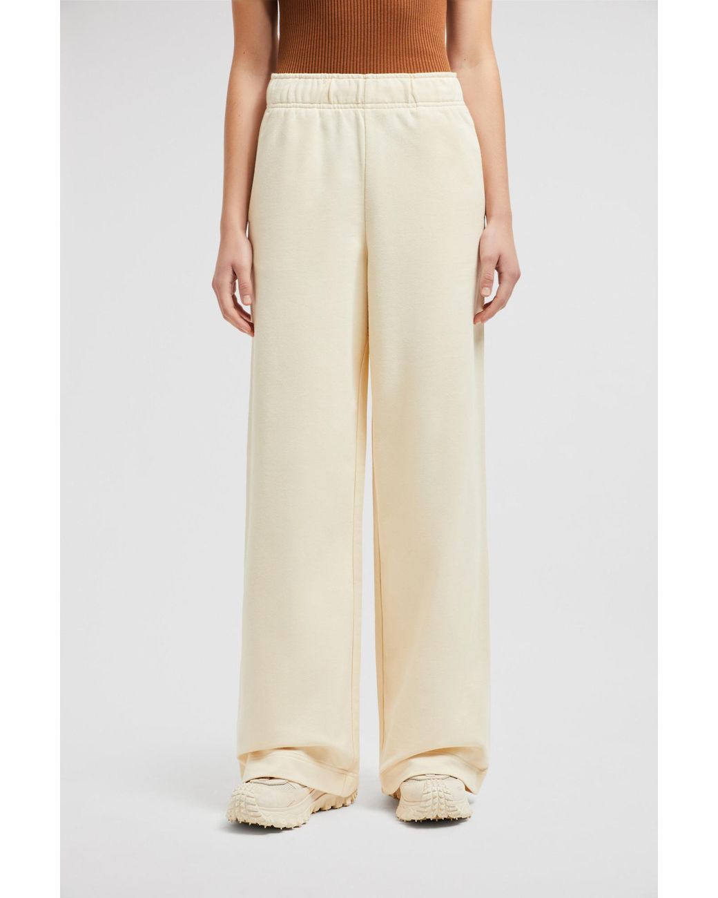 Moncler Natural Wide-Leg Track Pants