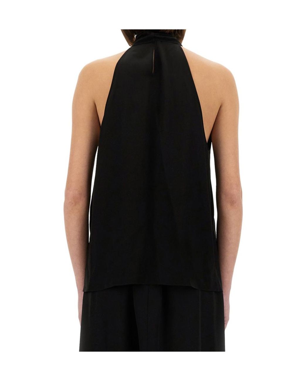 Tom Ford Black Sleeveless Lavalliere Blouse