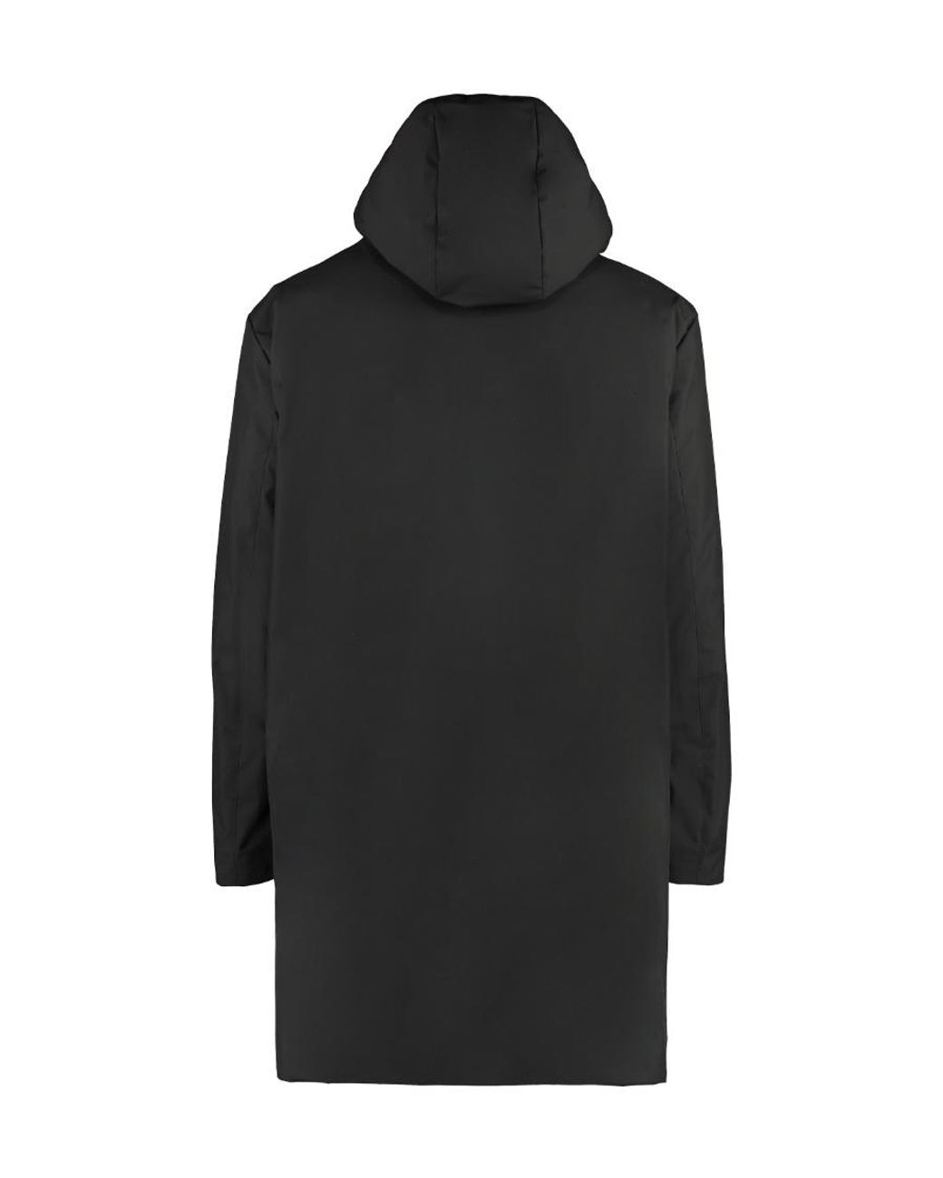 Dolce & Gabbana Black Logo Plaque Hooded Parka for men