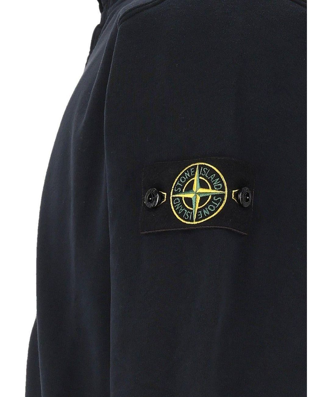 Stone Island Blue Brushed Fleece Track Jacket for men