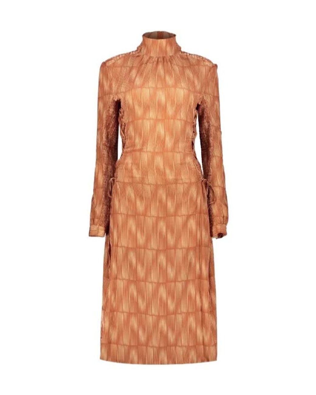 Low Classic Brown Printed Dress