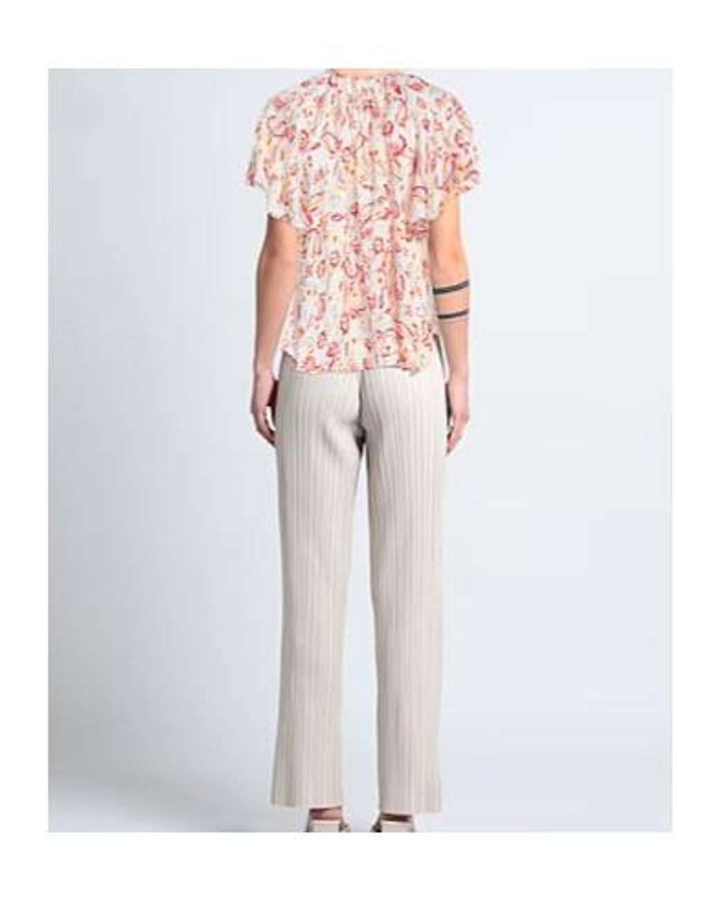 Isabel Marant Pink Pleated Print Short-Sleeved Shirt