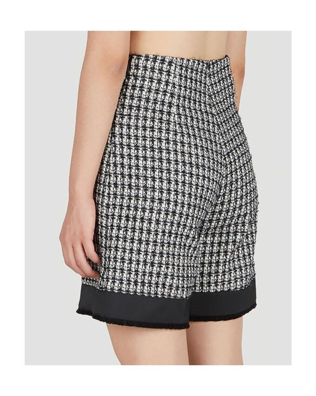Moncler Black High-Waisted Tweed Shorts