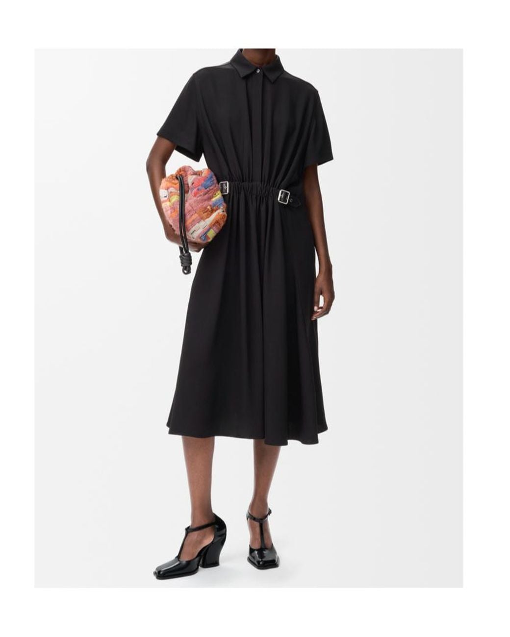 Loewe Black Belted Midi Dress
