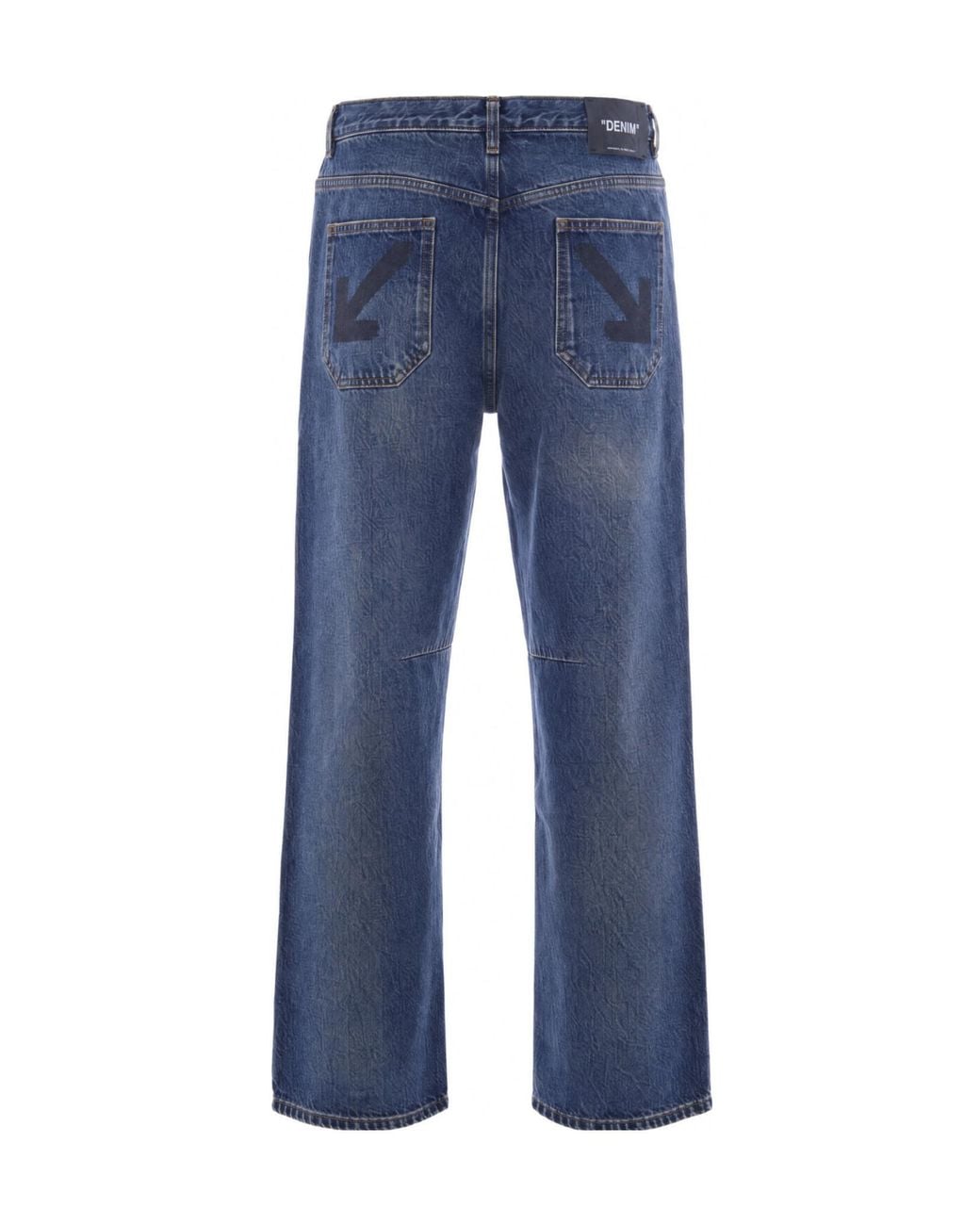 Off-White c/o Virgil Abloh Blue Logo Patch Straight Leg Jeans for men