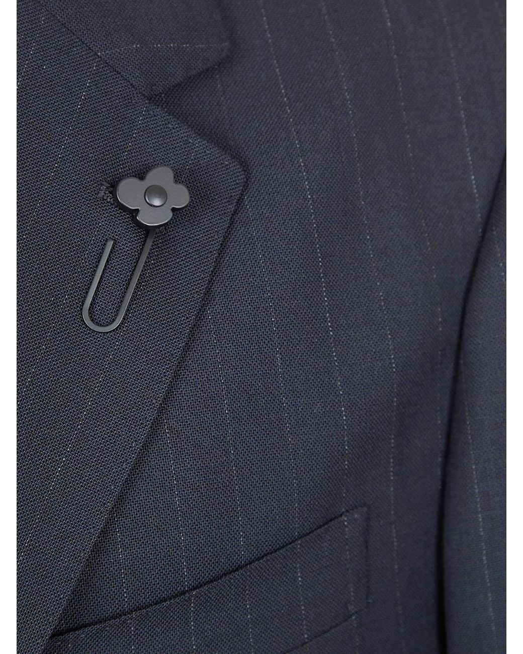 Lardini Blue Striped Single-Breasted Suit Set for men