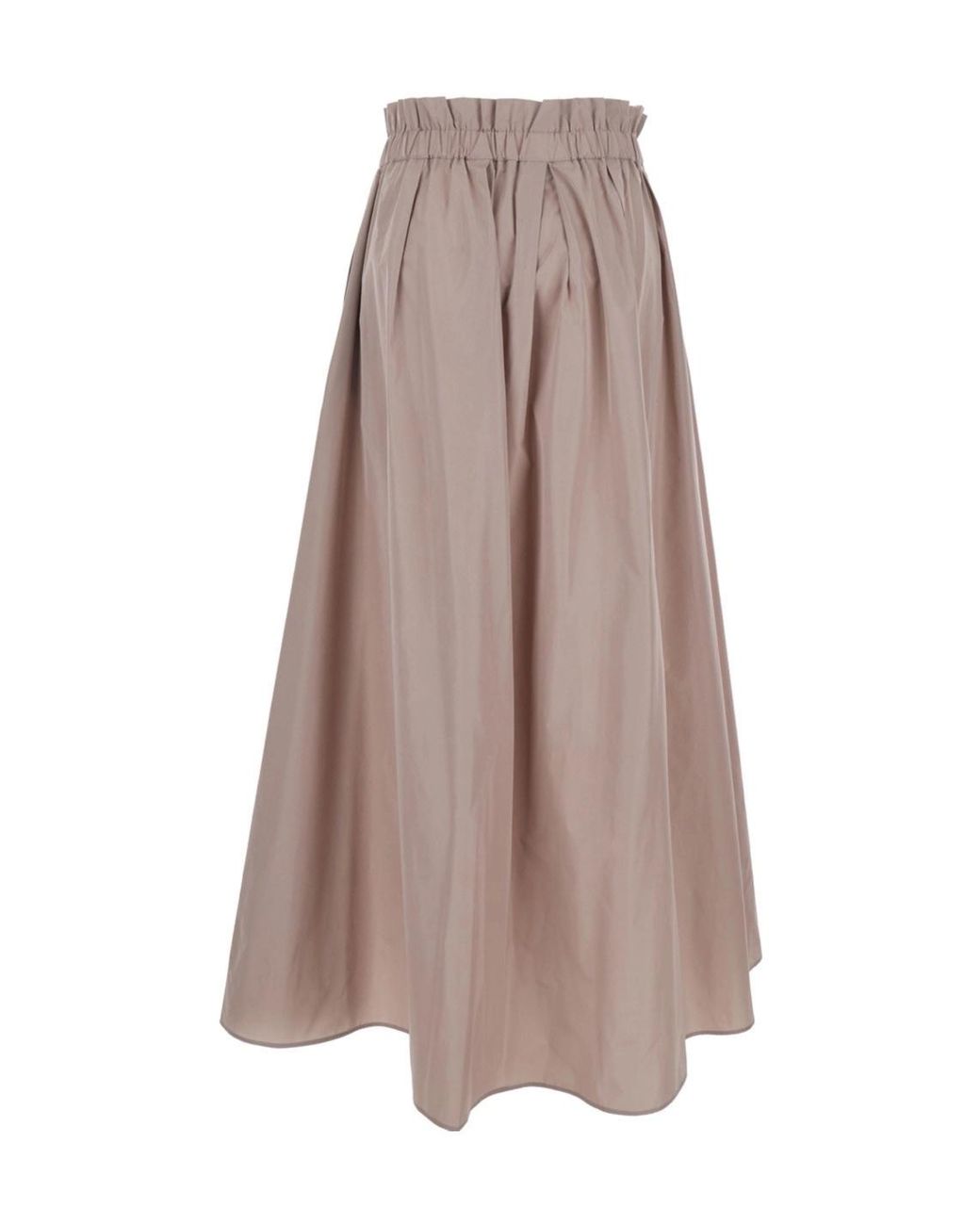 Herno Brown Long Skirt With Logo