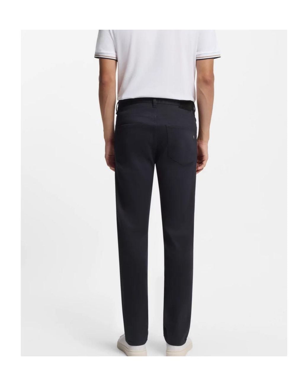 Boss Blue Delaware Logo-Patch Jeans for men