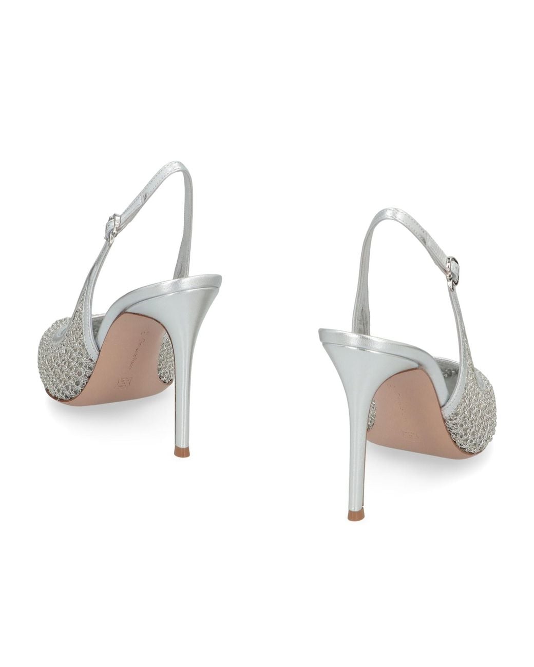 Gianvito Rossi White Nikki Pointed Toe Slingback Pumps