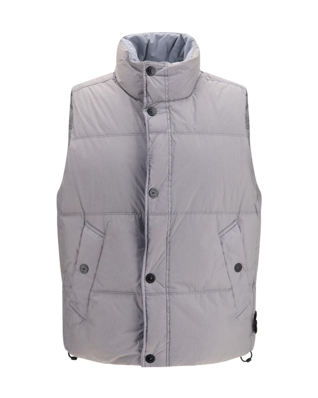 Stone Island Gray Crinkle Reps Ny Padded Vest for men