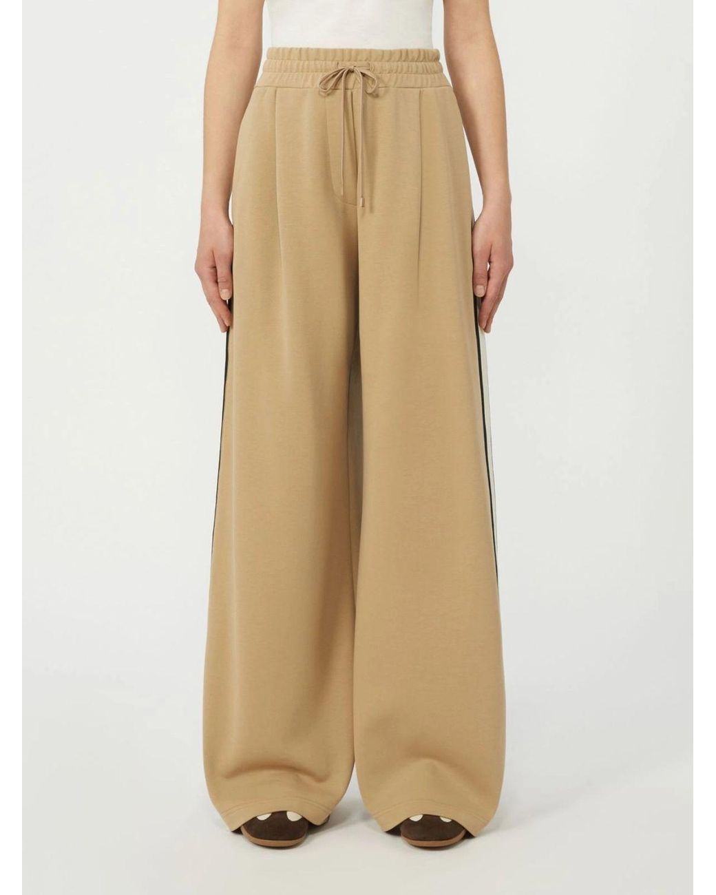 Weekend by Maxmara Natural Perdoni Wide-Leg Track Pants