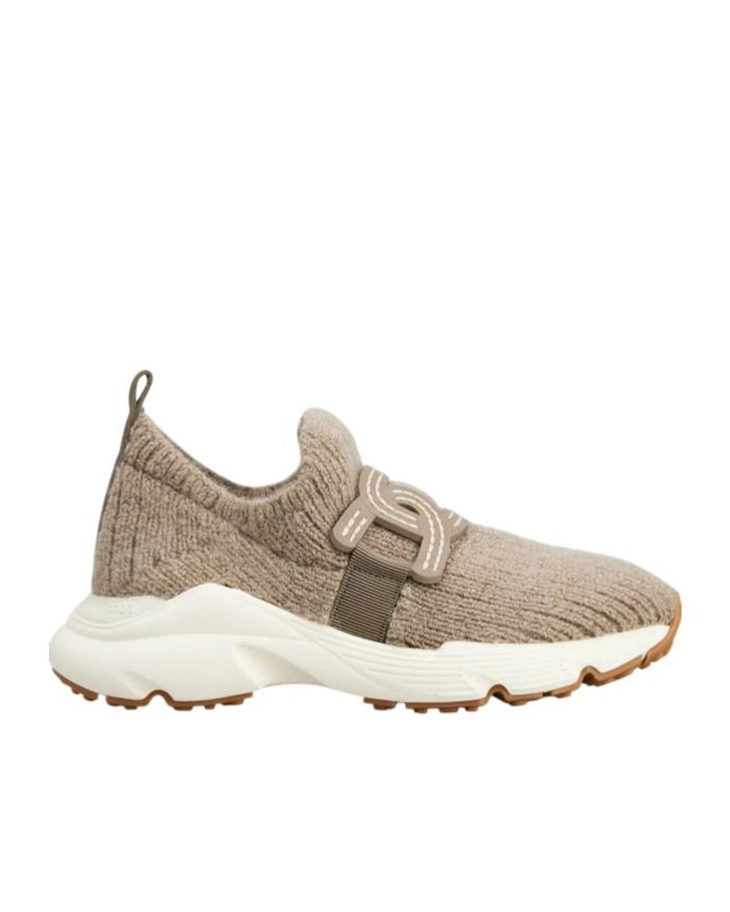 Tod's Gray Kate Round-Toe Knitted Sneakers