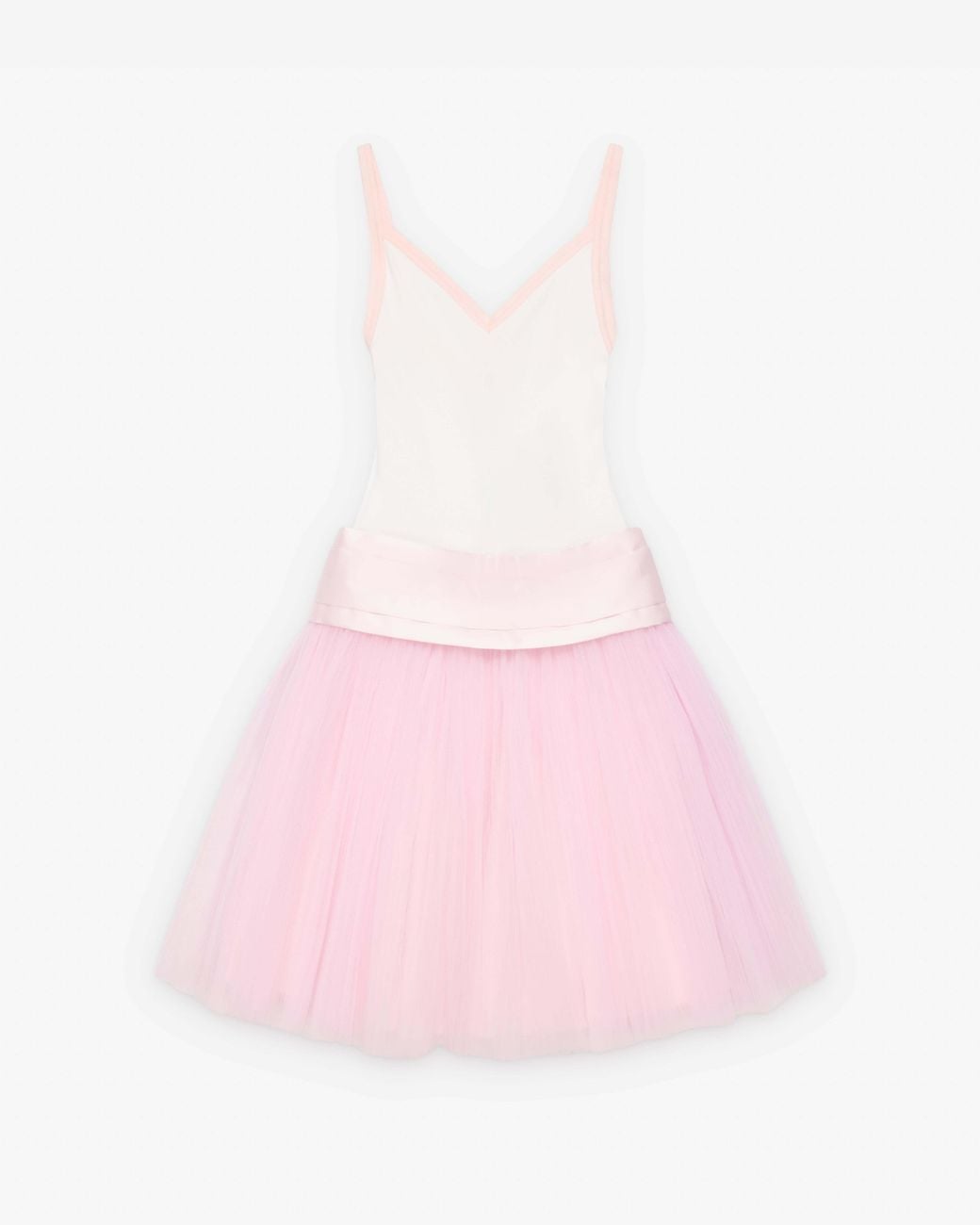 August Barron Tulle-Skirted V-Neck Mini Dress in Pink | Lyst