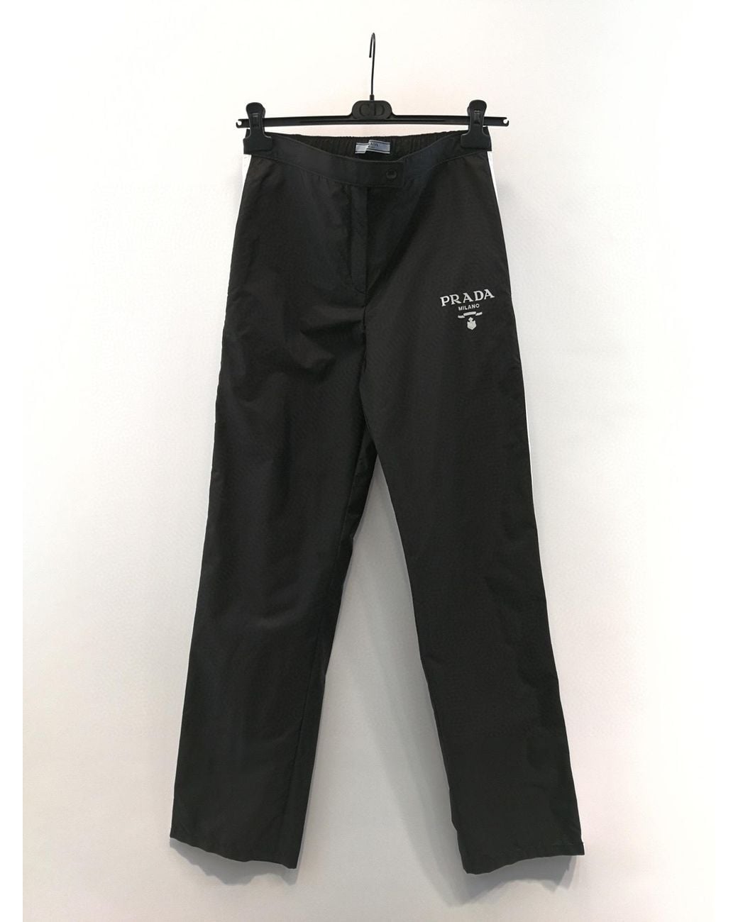 Prada Re-Nylon Side-Stripe Track Pants in Black | Lyst