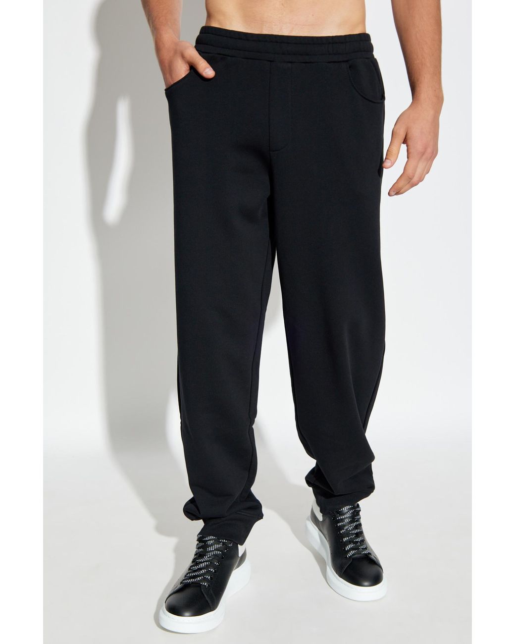 Moschino Blue Zip Pocket Elasticated Waistband Trousers for men