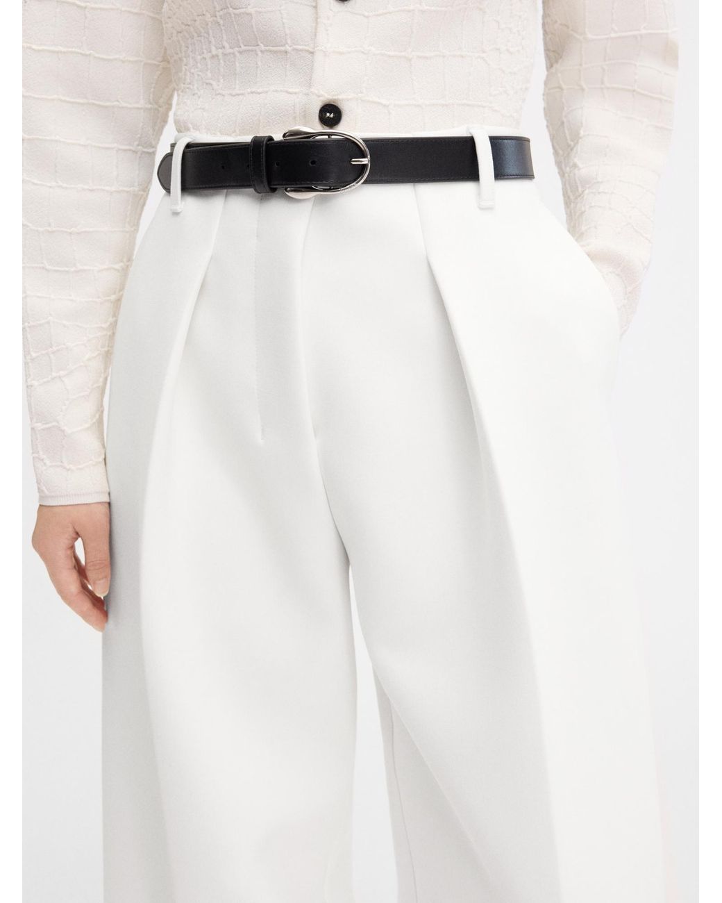 Jacquemus White The Ovalo Curved Leg Trousers