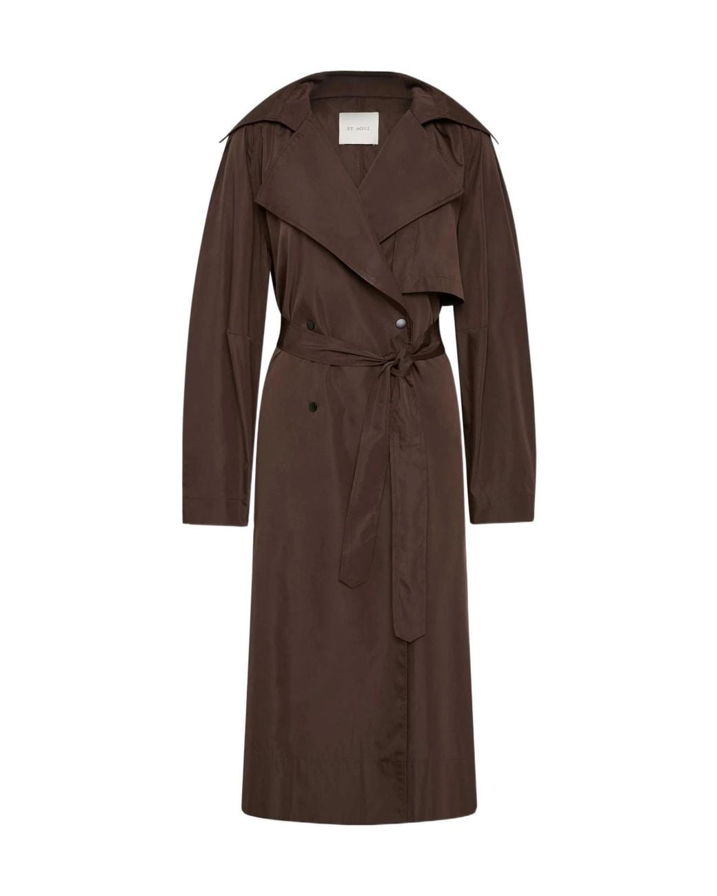 St. Agni Brown Double-Breasted Trench Coat