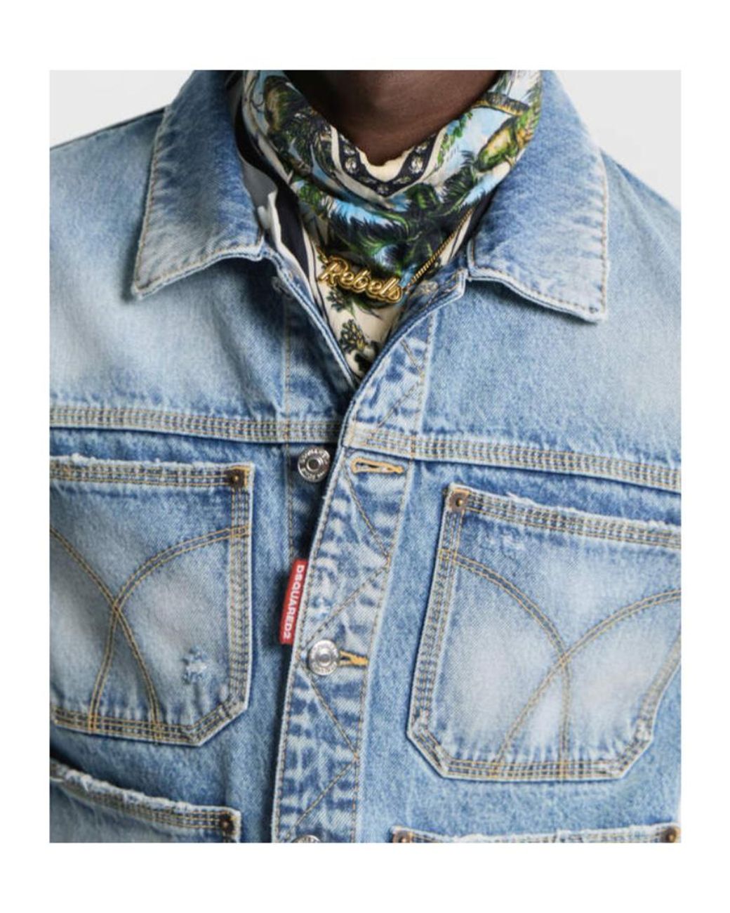 DSquared² Blue Button-Up Denim Jacket for men