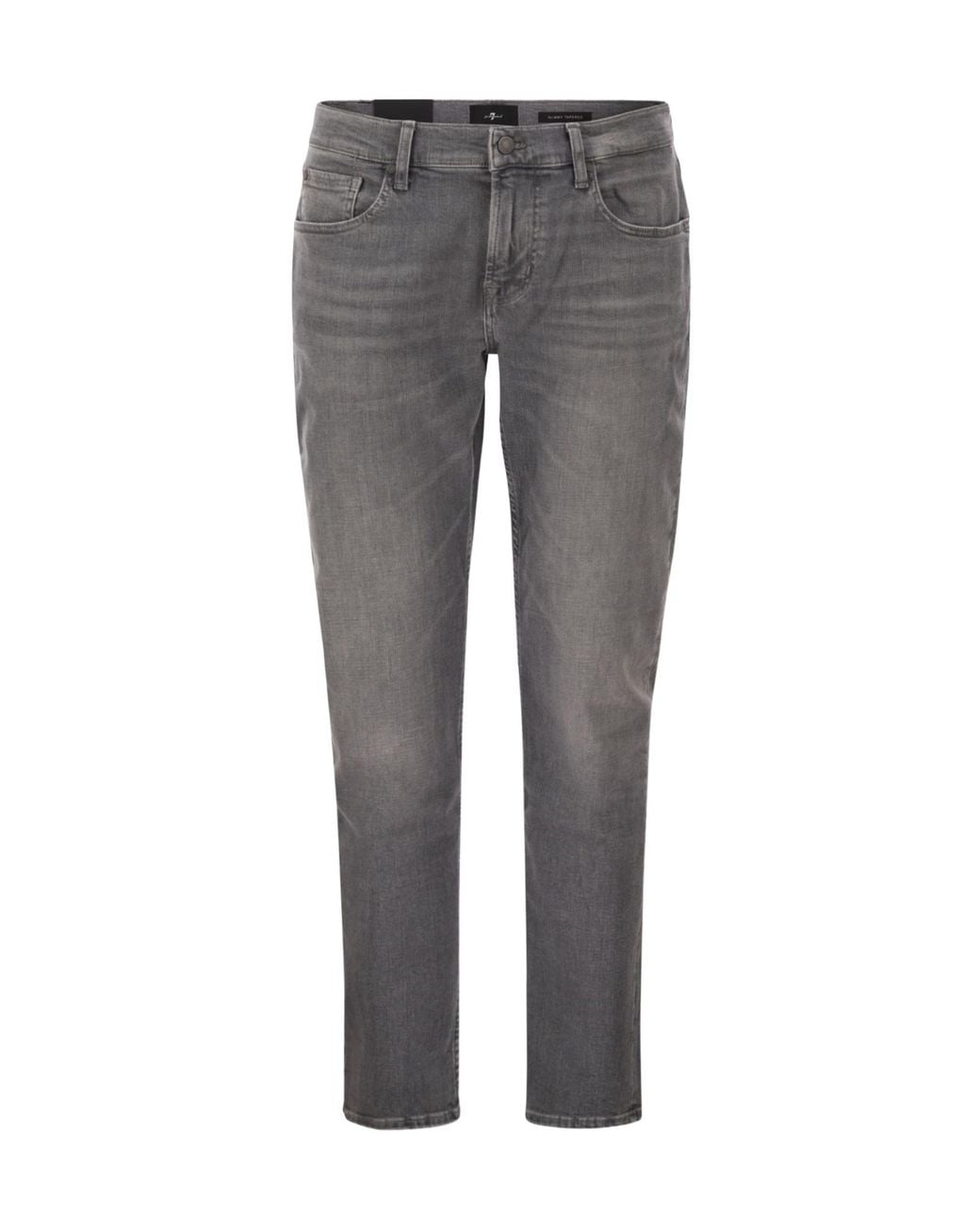 7 For All Mankind Gray Slimmy Tapered Jeans for men